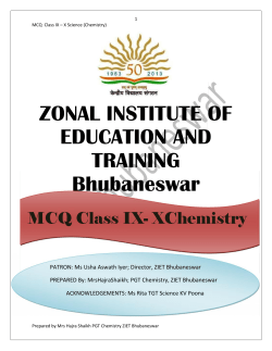 MCQ - KVS ZIET Bhubaneswar