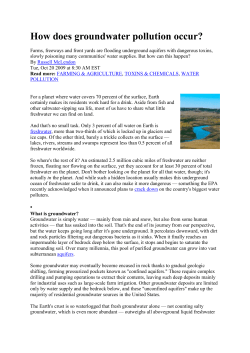 GROUNDWATER POLLUTION