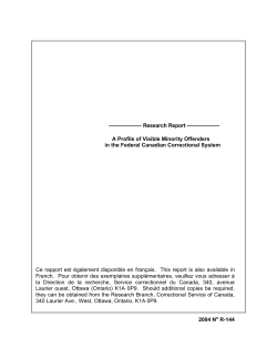 A Profile of Visible Minority Offenders in the Federal - CSC-SCC