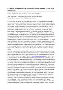 A critique of `Collision mortality has no discernable