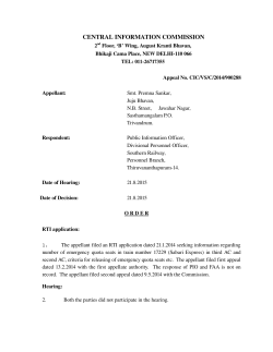 Decision No. CIC/VS/C/2014/900288 dated 21-08