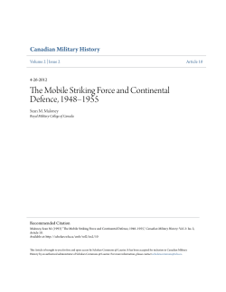 The Mobile Striking Force and Continental Defence, 1948&ndash;1955