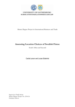 Assessing Location Choices of Swedish Firms