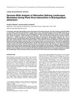 Genome-Wide Analysis of Alternative Splicing