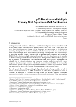 p53 Mutation and Multiple Primary Oral Squamous Cell