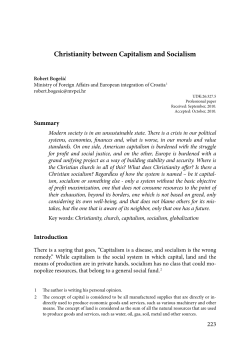 Christianity between Capitalism and Socialism
