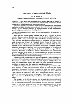 The Assay of the Antibiotic Nisin