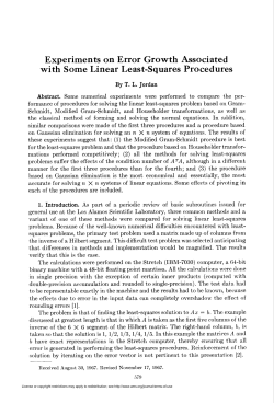 Experiments on Error Growth Associated with Some Linear Least