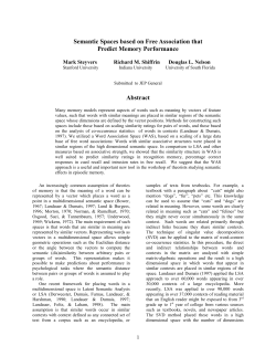 Semantic Spaces based on Free Association