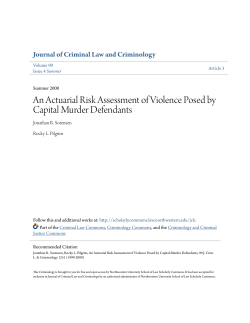 An Actuarial Risk Assessment of Violence Posed by Capital Murder
