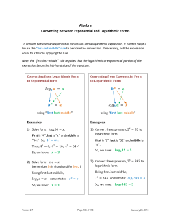 Exponential to Logarithmic Form
