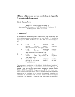 Oblique subjects and person restrictions in Spanish