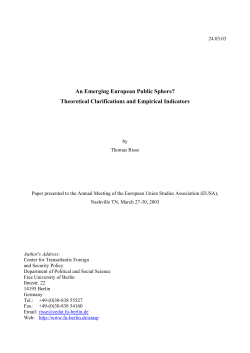 An Emerging European Public Sphere?