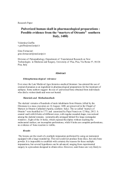 Possible evidence from the &ldquo;martyrs of Otranto&rdquo;