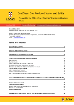 Coal Seam Gas: Produced Water and Solids