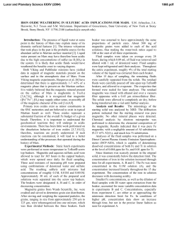 IRON OXIDE WEATHERING IN SULFURIC ACID: IMPLICATIONS