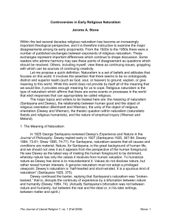 Controversies in Early Religious Naturalism
