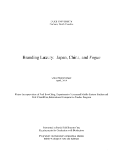 Branding Luxury: Japan, China, and Vogue