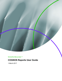 COGNOS Reports User Guide
