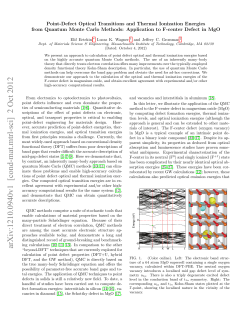 Point-Defect Optical Transitions and Thermal Ionization Energies
