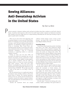 Sewing Alliances: Anti-Sweatshop Activism in the United States
