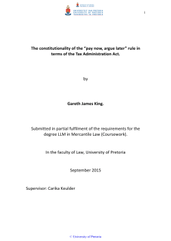 The constitutionality of the &ldquo;pay now, argue later&rdquo; rule in terms of the