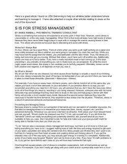 s is for stress management