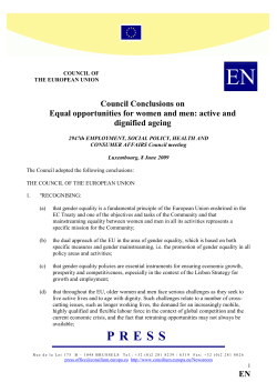 E Council Conclusions on Equal opportunities for women and men