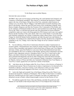 The Petition of Right, 1628 - Thomas Jefferson Knowledge Institute