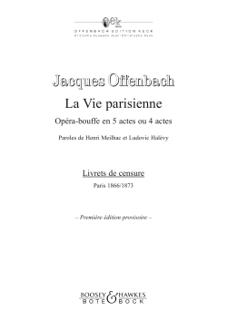 La Vie parisienne - Offenbach Edition Keck