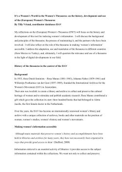 It`s a Women`s World in the Women`s Thesaurus: on the history