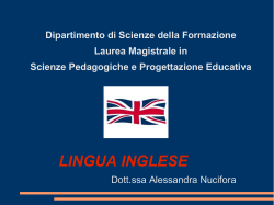 lingua inglese - Facolt&agrave; di Scienze della Formazione