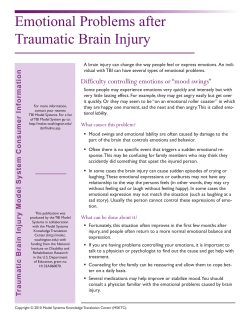 Emotional Problems after Traumatic Brain Injury