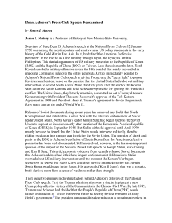 Dean Acheson`s Press Club Speech Reexamined