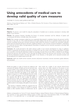 Using antecedents of medical care to develop