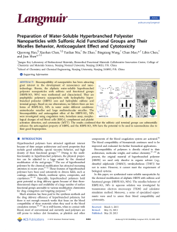 Preparation of Water-Soluble Hyperbranched Polyester