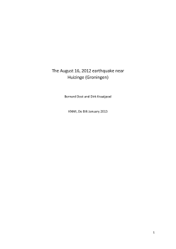 The August 16, 2012 earthquake near Huizinge