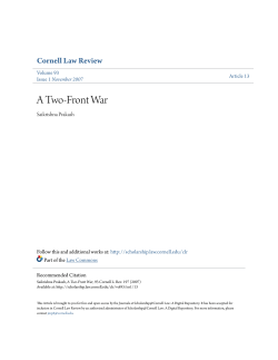 A Two-Front War - Scholarship@Cornell Law