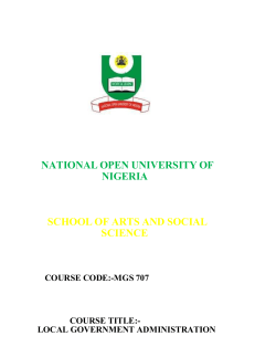 MGS 707 - National Open University of Nigeria