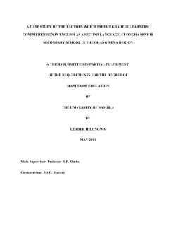 a case study of the factors which inhibit grade 12 learners