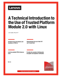 A Technical Introduction to the Use of Trusted Platform Module 2.0