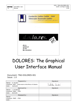 DOLORES: The Graphical User Interface Manual