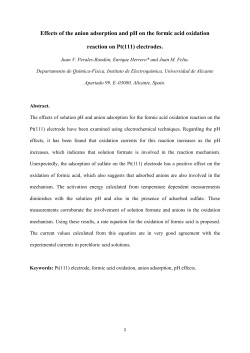 Effects of the anion adsorption and pH on the formic acid