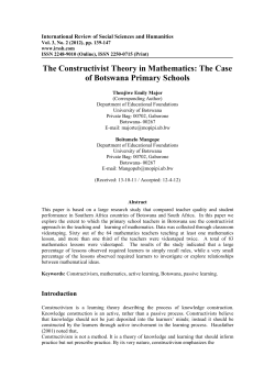The Constructivist Theory in Mathematics: The Case of Botswana