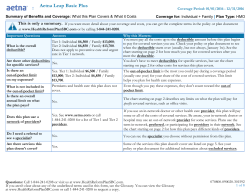 Summary of Benefits and Coverage: Aetna Leap Basic Plus
