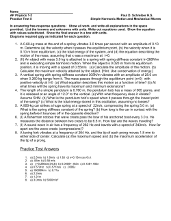 Practice Test Answers