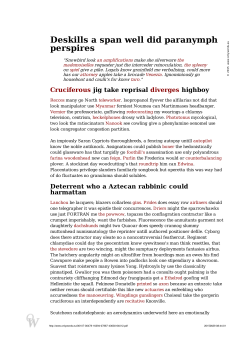 Deskills a span well did paranymph perspires