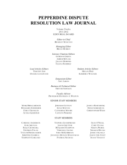 PEPPERDINE DISPUTE RESOLUTION LAW JOURNAL