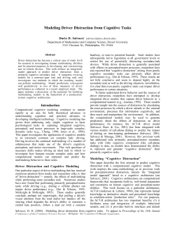 Modeling Driver Distraction from Cognitive Tasks