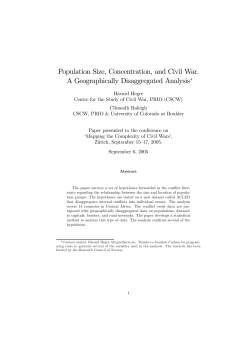 Population Size, Concentration, and Civil War. A Geographically